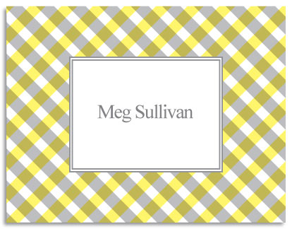 Stationery/Thank You Notes by Kelly Hughes Designs (Yellow Gingham)