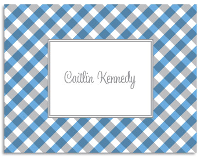 Stationery/Thank You Notes by Kelly Hughes Designs (Blue Gingham)