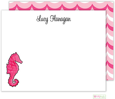 Stationery/Thank You Notes by Kelly Hughes Designs (Seahorse In Pink)