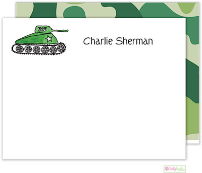 Stationery/Thank You Notes by Kelly Hughes Designs (Army Tank)