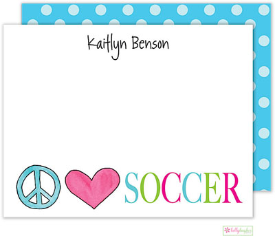 Stationery/Thank You Notes by Kelly Hughes Designs (Peace Love Soccer)