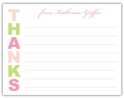 Stationery/Thank You Notes by Kelly Hughes Designs (Pink Letter Thanks) Stationery/Thank You Notes by Kelly Hughes Designs (Pink Letter Thanks)