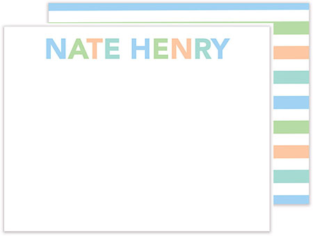 Stationery/Thank You Notes by Kelly Hughes Designs (Block Letters in Blue)