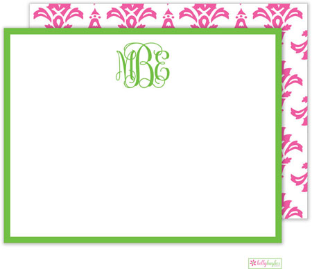 Stationery/Thank You Notes by Kelly Hughes Designs (Pink Damask)