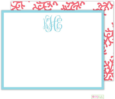 Stationery/Thank You Notes by Kelly Hughes Designs (Coral Stripe)