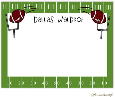 Personalized Stationery/Thank You Notes by Little Lamb Design - Football Field Personalized Stationery/Thank You Notes by Little Lamb Design - Football Field
