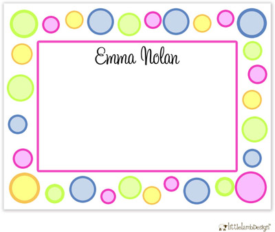 Personalized Stationery/Thank You Notes by Little Lamb Design - Two-Toned Dots