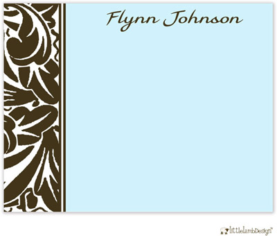 Personalized Stationery/Thank You Notes by Little Lamb Design - Blue and Brown Floral Personalized Stationery/Thank You Notes by Little Lamb Design - Blue and Brown Floral