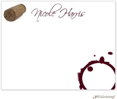 Personalized Stationery/Thank You Notes by Little Lamb Design - Wine Stain Personalized Stationery/Thank You Notes by Little Lamb Design - Wine Stain