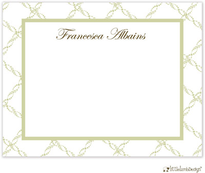 Personalized Stationery/Thank You Notes by Little Lamb Design - Elegant White Braid