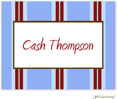 Personalized Stationery/Thank You Notes by Little Lamb Design - Red and Blue Striped Personalized Stationery/Thank You Notes by Little Lamb Design - Red and Blue Striped