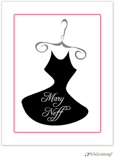 Personalized Stationery/Thank You Notes by Little Lamb Design - Little Black Dress