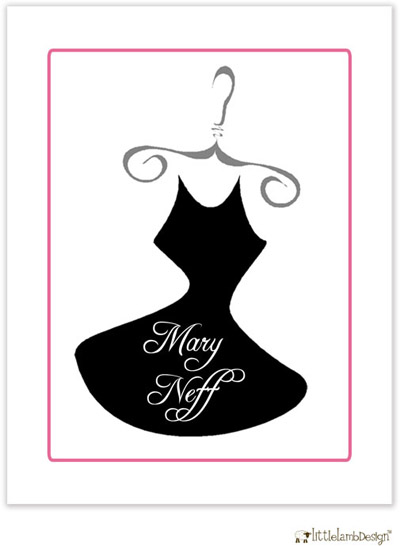 Personalized Stationery/Thank You Notes by Little Lamb Design - Little Black Dress Personalized Stationery/Thank You Notes by Little Lamb Design - Little Black Dress