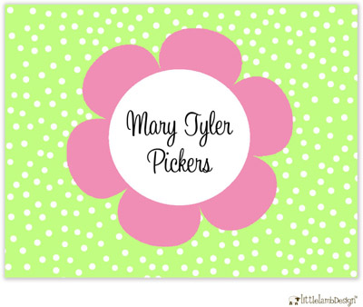 Personalized Stationery/Thank You Notes by Little Lamb Design - Pink Flower