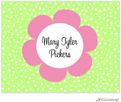 Personalized Stationery/Thank You Notes by Little Lamb Design - Pink Flower Personalized Stationery/Thank You Notes by Little Lamb Design - Pink Flower