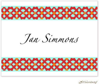 Personalized Stationery/Thank You Notes by Little Lamb Design - Lattice Blue Personalized Stationery/Thank You Notes by Little Lamb Design - Lattice Blue