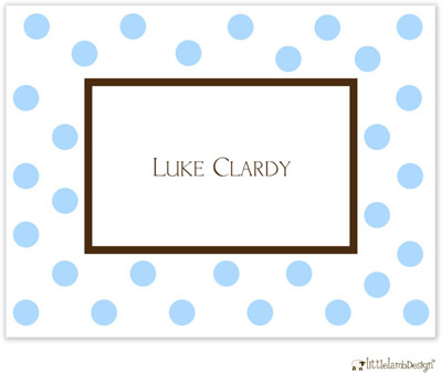 Personalized Stationery/Thank You Notes by Little Lamb Design - Blue Dots