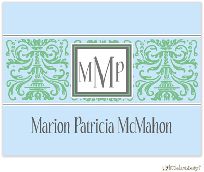 Personalized Stationery/Thank You Notes by Little Lamb Design - Elegant Blue Personalized Stationery/Thank You Notes by Little Lamb Design - Elegant Blue