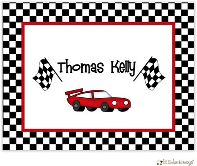 Personalized Stationery/Thank You Notes by Little Lamb Design - Racecar Personalized Stationery/Thank You Notes by Little Lamb Design - Racecar