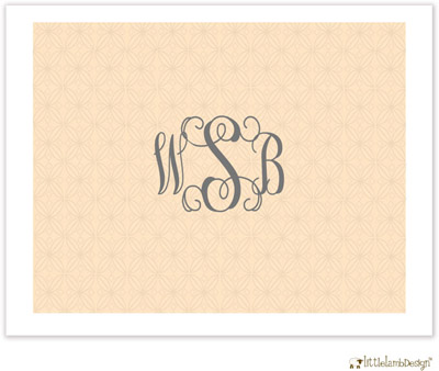 Personalized Stationery/Thank You Notes by Little Lamb Design - Peach Monogram