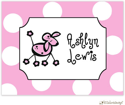 Little Lamb Design Stationery - Pink Poodle