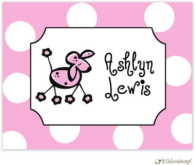 Personalized Stationery/Thank You Notes by Little Lamb Design - Pink Poodle