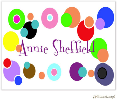 Personalized Stationery/Thank You Notes by Little Lamb Design - Fun Dots Multicolor Personalized Stationery/Thank You Notes by Little Lamb Design - Fun Dots Multicolor
