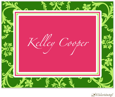 Personalized Stationery/Thank You Notes by Little Lamb Design - Green Floral Personalized Stationery/Thank You Notes by Little Lamb Design - Green Floral