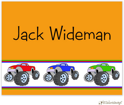 Personalized Stationery/Thank You Notes by Little Lamb Design - Monster Trucks Personalized Stationery/Thank You Notes by Little Lamb Design - Monster Trucks