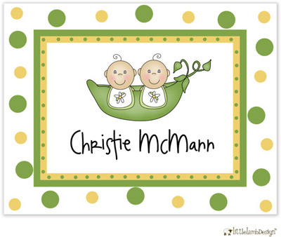 Personalized Stationery/Thank You Notes by Little Lamb Design - Peas in a Pod Personalized Stationery/Thank You Notes by Little Lamb Design - Peas in a Pod
