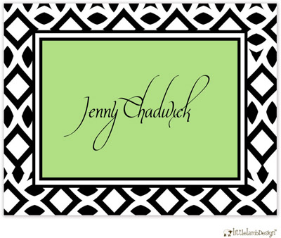 Personalized Stationery/Thank You Notes by Little Lamb Design - Bold Green and Black