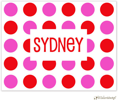 Personalized Stationery/Thank You Notes by Little Lamb Design - Pink and Red Dots Personalized Stationery/Thank You Notes by Little Lamb Design - Pink and Red Dots