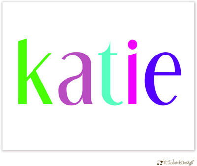 Personalized Stationery/Thank You Notes by Little Lamb Design - Colorful Name