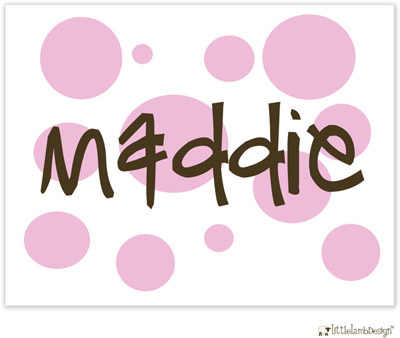 Personalized Stationery/Thank You Notes by Little Lamb Design - Pink Dots Personalized Stationery/Thank You Notes by Little Lamb Design - Pink Dots