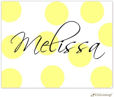 Personalized Stationery/Thank You Notes by Little Lamb Design - Yellow Dots