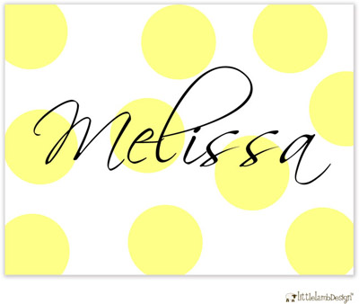 Personalized Stationery/Thank You Notes by Little Lamb Design - Yellow Dots Personalized Stationery/Thank You Notes by Little Lamb Design - Yellow Dots