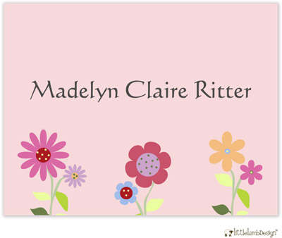 Personalized Stationery/Thank You Notes by Little Lamb Design - Pink Flowers Personalized Stationery/Thank You Notes by Little Lamb Design - Pink Flowers