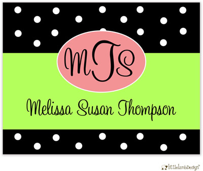 Personalized Stationery/Thank You Notes by Little Lamb Design - Black Monogram
