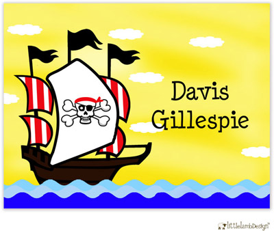Personalized Stationery/Thank You Notes by Little Lamb Design - Pirate Ship Personalized Stationery/Thank You Notes by Little Lamb Design - Pirate Ship