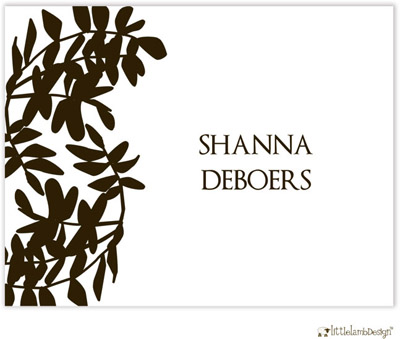 Personalized Stationery/Thank You Notes by Little Lamb Design - Floral Leaf Personalized Stationery/Thank You Notes by Little Lamb Design - Floral Leaf
