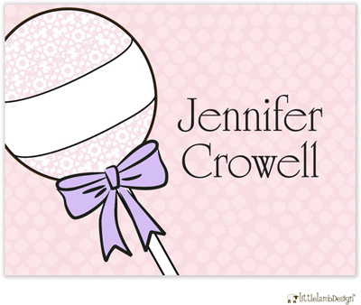 Personalized Stationery/Thank You Notes by Little Lamb Design - Pink Rattle Personalized Stationery/Thank You Notes by Little Lamb Design - Pink Rattle