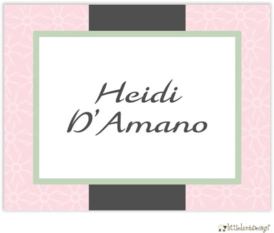 Personalized Stationery/Thank You Notes by Little Lamb Design - Elegant Pink and Gray Personalized Stationery/Thank You Notes by Little Lamb Design - Elegant Pink and Gray