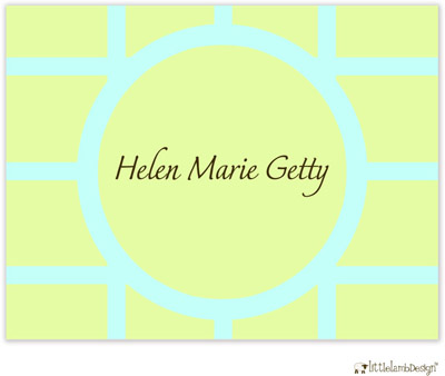 Personalized Stationery/Thank You Notes by Little Lamb Design - Elegant Green and Blue Personalized Stationery/Thank You Notes by Little Lamb Design - Elegant Green and Blue