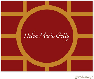 Personalized Stationery/Thank You Notes by Little Lamb Design - Elegant Red and Orange Personalized Stationery/Thank You Notes by Little Lamb Design - Elegant Red and Orange