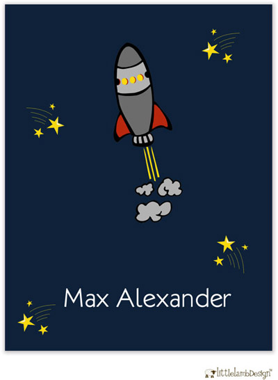 Personalized Stationery/Thank You Notes by Little Lamb Design - Rocket Ship Personalized Stationery/Thank You Notes by Little Lamb Design - Rocket Ship