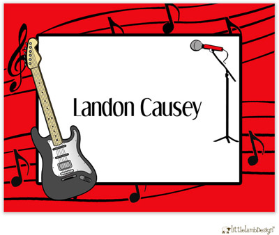 Personalized Stationery/Thank You Notes by Little Lamb Design - Guitar Boy
