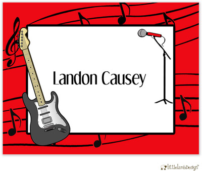 Personalized Stationery/Thank You Notes by Little Lamb Design - Guitar Boy Personalized Stationery/Thank You Notes by Little Lamb Design - Guitar Boy