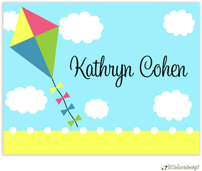Personalized Stationery/Thank You Notes by Little Lamb Design - Flying Kite Girl Personalized Stationery/Thank You Notes by Little Lamb Design - Flying Kite Girl
