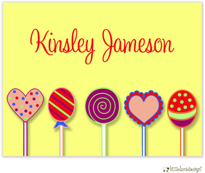 Personalized Stationery/Thank You Notes by Little Lamb Design - Lollipop