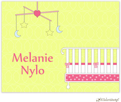 Personalized Stationery/Thank You Notes by Little Lamb Design - Pink and Yellow Crib Personalized Stationery/Thank You Notes by Little Lamb Design - Pink and Yellow Crib